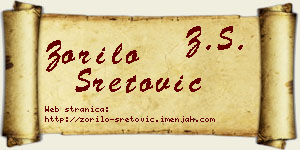Zorilo Sretović vizit kartica